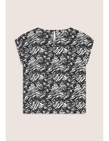 Freddy T-shirt in viscosa animalier con spacchi dotati di zip S25WSLT7